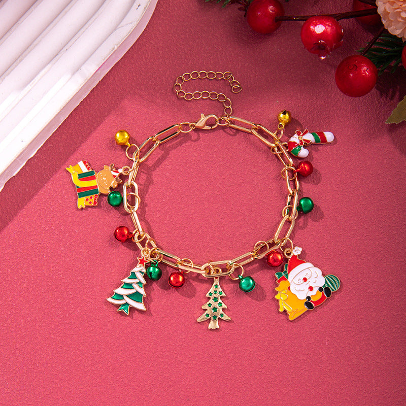Creative Christmas Metal Chain Bracelet For Women Men Santa Claus Christmas Tree Snowflake Snowman Pearl Bangles New Year Gifts Creative Christmas Metal Chain Bracelet For Women Men Santa Claus Christmas Tree Snowflake Snowman Pearl Bangles New Year Gifts